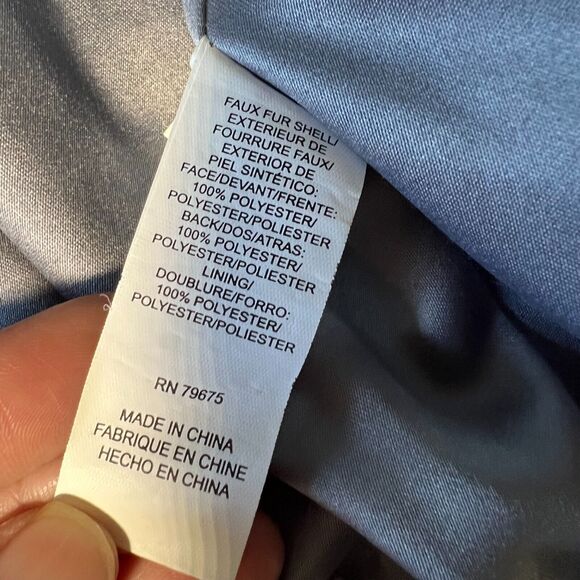 Lucky Brand Faux Fur Jacket Coat Women's Size Small Gray Cozy Soft Fuzzy - Picture 10 of 11